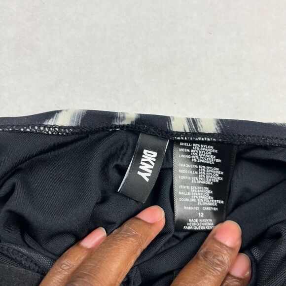 DKNY One Piece Ruffled Bathing Suit Zebra Print Padded Swimsuit Beach Size 12 - Picture 10 of 12